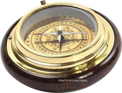 v19 Antique Style Brass Hexagon Compass Collectible Decorative Gift Compass