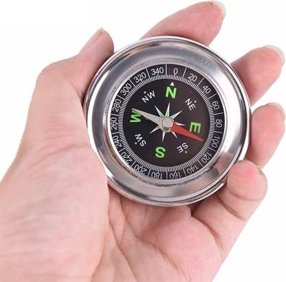 Qalam Kaari Stainless Steel Directional Pocket Magnetic Compass Direction 7.5 * 7.5 * 1.2 cm Compass