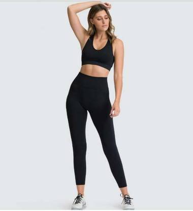 RiCREATION RiCREATION Women Gym Wear Set Black Women Compression