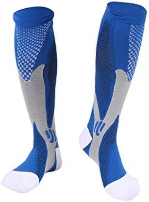 MARWARI TRADERS Multipurpose Compression Socks,Stocking for Swollen,Pregnancy (Blue, XXL,1 pair) Men, Women Compression
