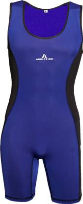 Addiction Wrestling Dress, Costume uniform Men Compression (Blue Color) Men Compression