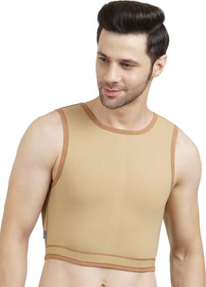 LYMPHACURE Short Compression Vest|Back Velcro Closure |Gynecomastia Vest |Tomboy Binder Men Compression