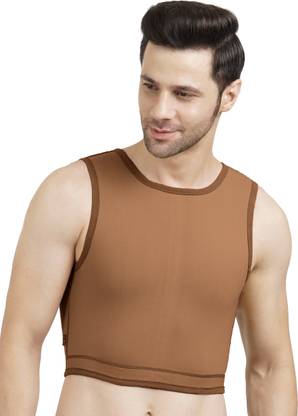 LYMPHACURE Short Compression Vest|Back Velcro Closure |Gynecomastia Vest |Tomboy Binder Men Compression