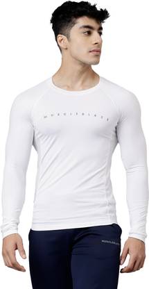 MUSCLEBLAZE Compression Muscle Tee Full Sleeve, Polar White Men Compression