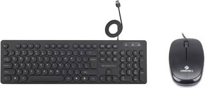 ZEBRONICS K24 Wired Keyboard + Power Wired Mouse Combo Set