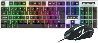 Bestor Set of 2 Wired RGB Gaming Keyboard with Wired RGB Gaming Mouse Combo Set Designed for Gaming