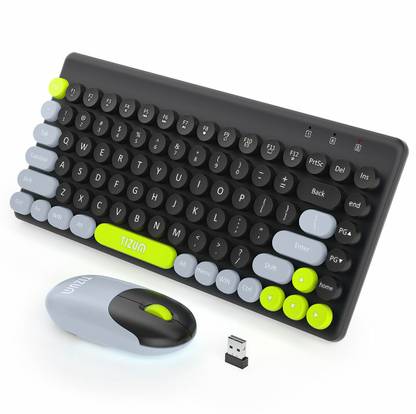 Tizum 2.4GHz Retro Wireless Keyboard and Mouse Combo Combo Set