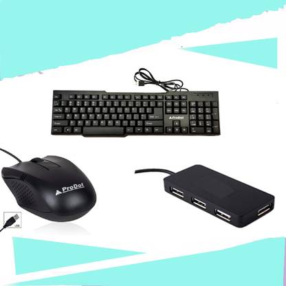 PRODOT 3 IN 1 COMBO WITH KEYBOARD , MOUSE , USB HUB Combo Set