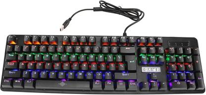 microware Mechanical Gaming Keyboard with Blue Switch 104 Keys and RGB Backlit(Model:K-30) Combo Set Designed for Gaming