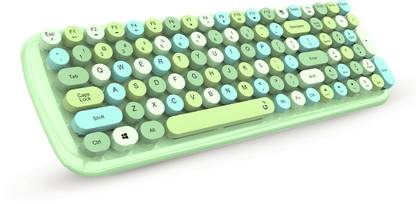 iGear iG 1114 KeyBee Retro Typewriter Inspired 2.4GHz Wireless Keyboard, Mouse Combo for Desktops, Laptops and Devices with USB Support, Single Nano Receiver for Pair, Round Keycaps, Cleaning brush Combo Set