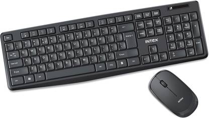 Intex IT-WLKBM01 Wireless Standard Desktop Keyboard Compatible with Desktop, Laptop, Mac Power Wireless Keyboard and Mouse Combo Set