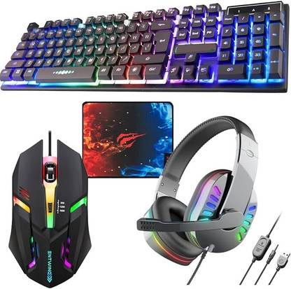 ENTWINO Gaming Combo, RGB Keyboard, Mouse & Headphone Set, Free Mousepad Combo Set Designed for Gaming