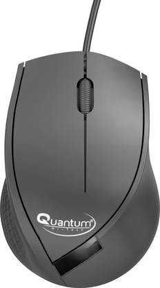 QUANTUM QHM251H 3-Button & 1 Scroller, USB 2.0 Mice Compatible for PC/ Laptop/ Tablet Wired Ambidextrous Optical Mouse