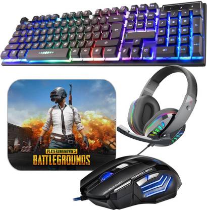 ENTWINO 4 in 1 Gaming Combo, RGB Keyboard, Mouse & Headphone Set, Gaming Mousepad Combo Set Designed for Gaming