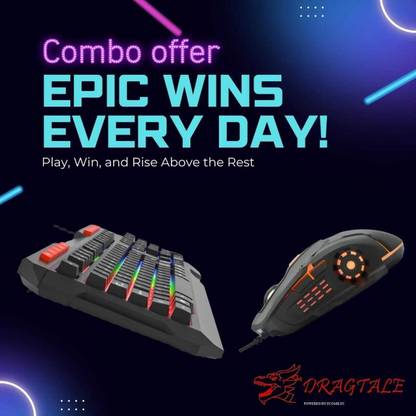 ECOMILES DRAGTALES Shroud War Gaming Keyboard and Emerald Mouse (Combo Offer) Combo Set