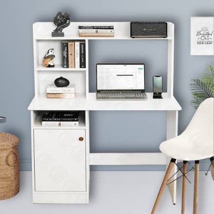 Woodlore Hutch & Bottom Storage - Office Desk for Laptop, PC & Study,Drawing Engineered Wood Computer Desk