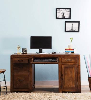 Balaji Wooden Jodhpuri Handcrafted Mango Wood Study Table Solid Wood Computer Desk