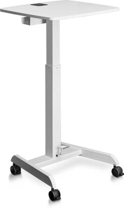 Frido Portable Standing Desk for Home & Office | Height-Adjustable, Lockable Wheels Solid Wood Workstation