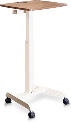 Frido Portable Standing Desk for Home & Office | Height-Adjustable, Lockable Wheels Solid Wood Workstation