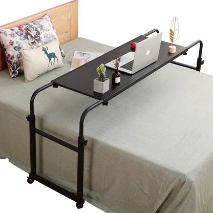 Livzing Livzing Multipurpose Height Adjustable Table With Wheels-Black Engineered Wood Computer Desk