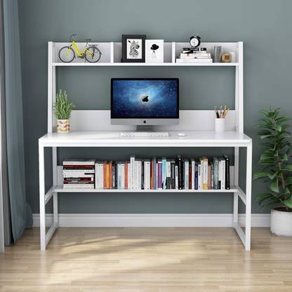 PRITI Computer Desk with Hutch Engineered Wood Computer Desk