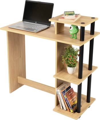 KAWACHI Woodit Laptop Table Computer Desk Bookshelf, Printer Files Shelves Engineered Wood Computer Desk