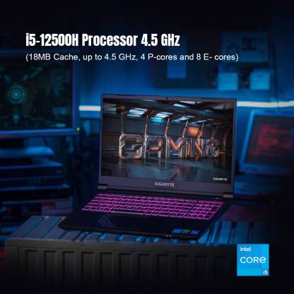 GIGABYTE G Series Core i5 12500H 12th Gen - (8 GB/512 GB SSD/Windows 11 Home/8 GB Graphics/NVIDIA GeForce RTX 4060) G5 KF-E3IN313SH Gaming Laptop