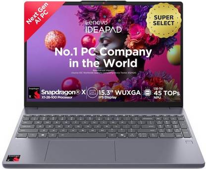 Lenovo IdeaPad Slim 3 Next Gen AI PC WUXGA IPS Copilot + PC Qualcomm Snapdragon X - (16 GB/512 GB SSD/Windows 11 Home) 15Q8X10 Thin and Light Laptop