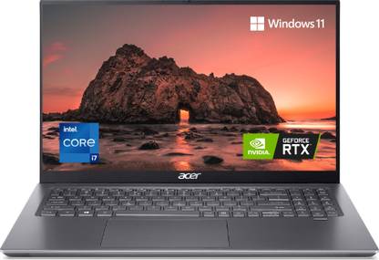 Acer Swift X Intel Core i7 11th Gen 11390H - (16 GB/1 TB SSD/Windows 11 Home/4 GB Graphics/NVIDIA GeForce RTX 3050Ti) SFX16-51G-76DM Gaming Laptop