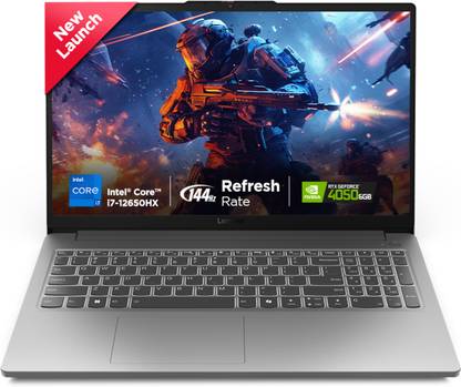 Lenovo LOQ Essential Intel Core i7 12th Gen 12650HX - (12 GB/512 GB SSD/Windows 11 Home/6 GB Graphics/NVIDIA GeForce RTX 4050/144 Hz) LOQ 15IAX9E Gaming Laptop