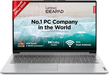 Lenovo IdeaPad 1 MSO'2024 AMD Ryzen 5 Hexa Core 5625U AMD Ryzen 5 Hexa Core 5625U - (16 GB/512 GB SSD/Windows 11 Home) 15ALC7 Thin and Light Laptop