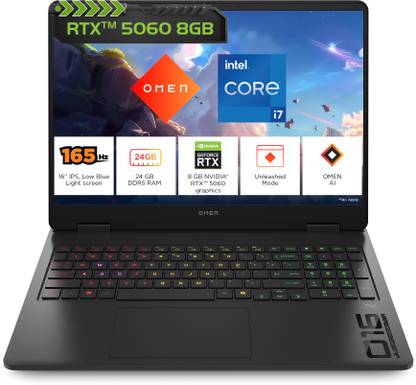 HP OMEN Intel Core i7 14th Gen 14650HX - (24 GB/1 TB SSD/Windows 11 Home/8 GB Graphics/NVIDIA GeForce RTX 5060) 16-am0239TX Gaming Laptop