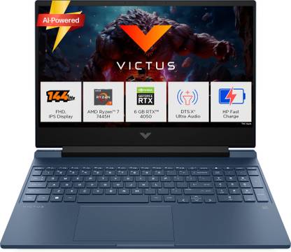 HP Victus AMD Ryzen 7 Hexa Core 7445HS - (16 GB/512 GB SSD/Windows 11 Home/6 GB Graphics/NVIDIA GeForce RTX 4050) 15-fb3130AX Gaming Laptop
