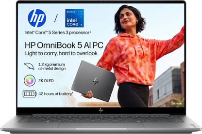 HP Omnibook 5 2k OLED Intel Core 5 Series 3 320 - (16 GB/512 GB SSD/Windows 11 Home) 14-mh0014TU Lapto...