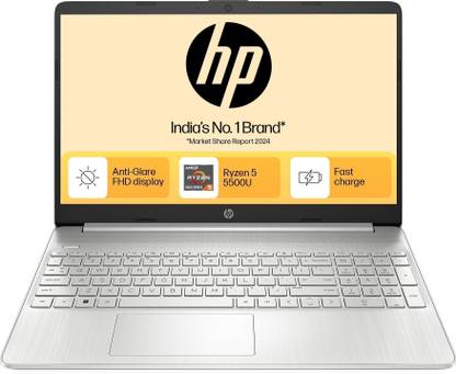 HP AMD Ryzen 5 Hexa Core 5500U - (8 GB/512 GB SSD/Windows 11 Home) 15s- eq2144au Thin and Light Laptop