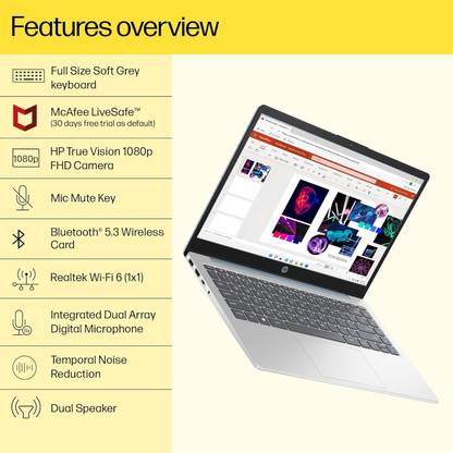 HP Laptop Intel Core i3 13th Gen - (8 GB/512 GB HDD/512 GB SSD/Windows 11 Home/1 GB Graphics) 14-gr0000TU Thin and Light Laptop