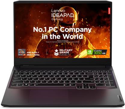 Lenovo IdeaPad Gaming 3 AMD Ryzen 7 Octa Core AMD R7-5800H - (8 GB/512 GB SSD/Windows 11 Home/4 GB Graphics/NVIDIA GeForce RTX 3050) IdeaPad Gaming 3 15ACH6 Gaming Laptop