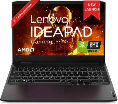 Lenovo IdeaPad Gaming 3 AMD Ryzen 5 Hexa Core 5500H – (8 GB/512 GB SSD/Windows 11 Home/4 GB Graphics/NVIDIA GeForce RTX 2050) 15ACH6 Gaming Laptop  (39.62 cm, Shadow Black, 2.25 Kg)