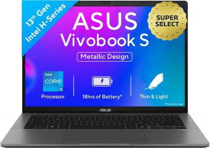 ASUS Vivobook S14 (2025) with Office 2024 + M365 Basic*, Metallic Design, H-Series Intel Core i5 13th Gen 13420H - (16 GB/512 GB SSD/Windows 11 Home) S3407VA-LY037WS Thin and Light Laptop