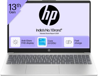 HP MS Office 2024 Intel Core i3 13th Gen 1315U - (8 GB/512 GB SSD/Windows 11 Home) fd0465TU Thin and Light Laptop