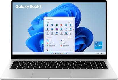 SAMSUNG Galaxy Book3 Intel Core i5 13th Gen 1335U – (16 GB/512 GB SSD/Windows 11 Home) Galaxy Book3 Thin and Light Laptop  (15.6 Inch, Silver, 1.58 Kg, With MS Office)