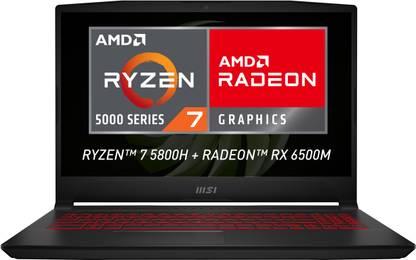 [For ICICI Credit Card] MSI Bravo 15 Ryzen 7 Octa Core 5800H – (16 GB/512 GB SSD/Windows 11 Home/4 GB Graphics/AMD Radeon RX6500M/144 Hz) Bravo 15 B5ED-035IN Gaming Laptop  (15.6 inch, Black, 2.35 Kg)