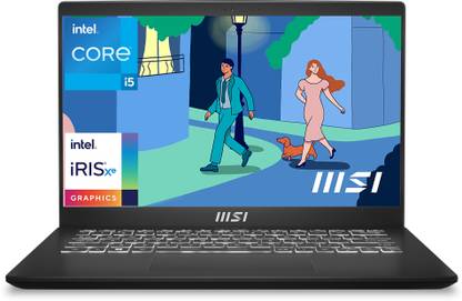 MSI Modern 14 Intel Core i5 11th Gen 1155G7 – (8 GB/512 GB SSD/Windows 11 Home) Modern 14 C11M-030IN Thin and Light Laptop  (14 Inch, Classic Black, 1.4 Kg)