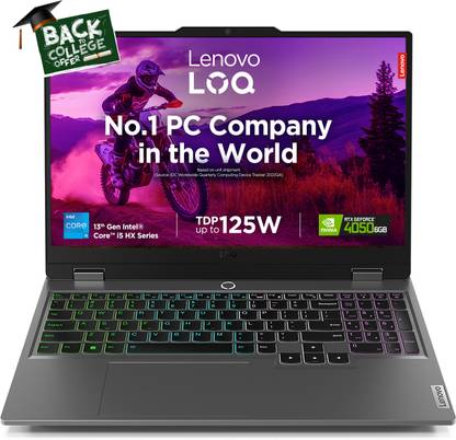 Lenovo LOQ Intel Core i5 13th Gen 13450HX - (16 GB/512 GB SSD/Windows 11 Home/6 GB Graphics/NVIDIA GeForce RTX 4050) 15IRX9 Gaming Laptop (15.6 inch, Luna Grey, 2.38 Kg, With MS Office) deal from flipkart Lenovo LOQ Intel Core i5 13th Gen 13450HX - (16 GB/512 GB SSD/Windows 11 Home/6 GB Graphics/NVIDIA GeForce RTX 4050) 15IRX9 Gaming Laptop (15.6 inch, Luna Grey, 2.38 Kg, With MS Office) deal from flipkart