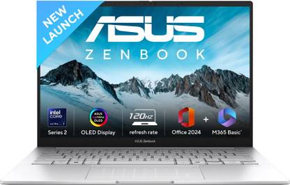 ASUS Zenbook 14 OLED (2025) with Office 2024 + M365 Basic*, AI PC, Full Metal Body, Intel Core Ultra 7 255H - (32 GB/1 TB SSD/Windows 11 Home) UX3405CA-PZ348WS Thin and Light Laptop
