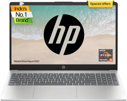 HP 15s (2023) AMD Ryzen 5 Quad Core 7520U – (8 GB/512 GB SSD/Windows 11 Home) 15-fc0029AU Thin and Light Laptop  (15.6 Inch, Natural Silver, 1.75 Kg, With MS Office) at Rs. 43990