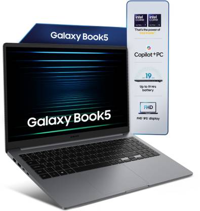 Samsung Galaxy Book5 AI Metal Intel Core Ultra 5 225U - (16 GB/512 GB SSD/Windows 11 Home) NP750XHD Thin and Light Laptop  (15.6 inch, Gray, 1.55 Kg, With MS Office)
