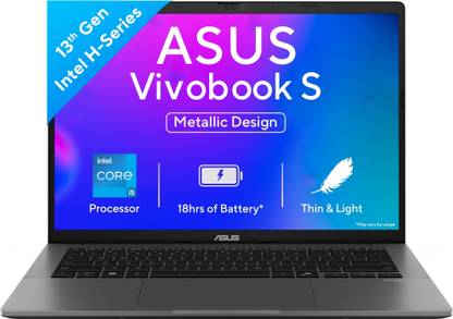 ASUS Vivobook S14 (2025) with Office 2024 + M365 Basic*, Metallic Design, H-Series Intel Core i5 13th Gen 13420H - (16 GB/512 GB SSD/Windows 11 Home) S3407VA-LY037WS Thin and Light Laptop
