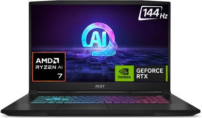 MSI Katana A17 AI AMD Ryzen 7 Octa Core 8845HS - (16 GB/1 TB SSD/Windows 11 Home/8 GB Graphics/NVIDIA GeForce RTX 4060/144 Hz) Katana A17 AI B8VF-845IN Gaming Laptop