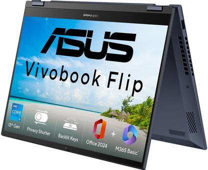 ASUS Vivobook S14 Flip (2025) with Office 2024 + M365 Basic*, A-Part Metal Body, Intel Core i5 13th Gen 13420H - (16 GB/512 GB SSD/Windows 11 Home) TP3402VAO-LZ619WS 2 in 1 Laptop